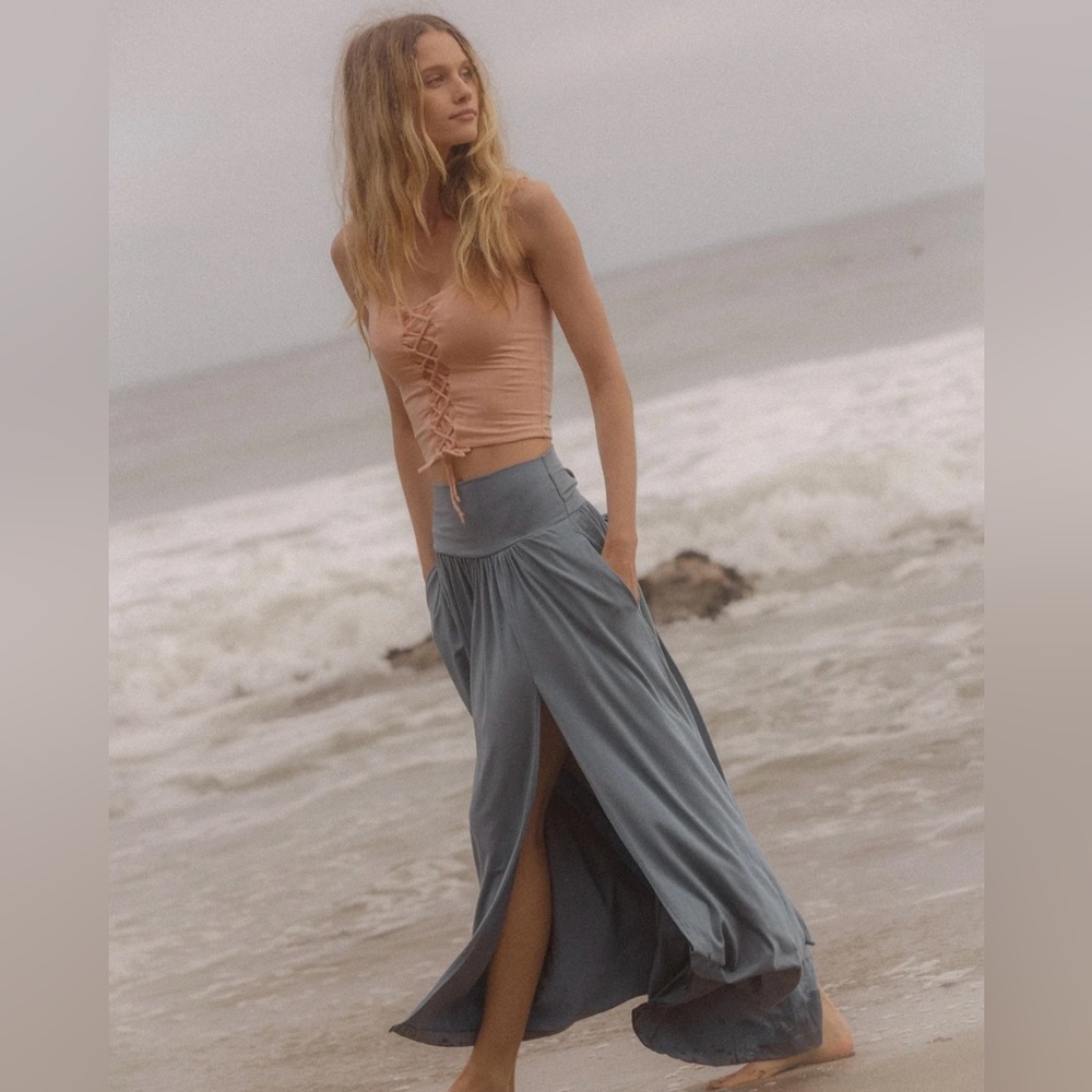 🦋 Purusha People Blue Tansy Butterfly Wrap Skirt – Size Small - Picture 2 of 16